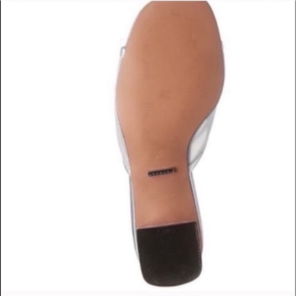 TopShop Silver Dusty Clear Block Heel Slides - Picture 5 of 6